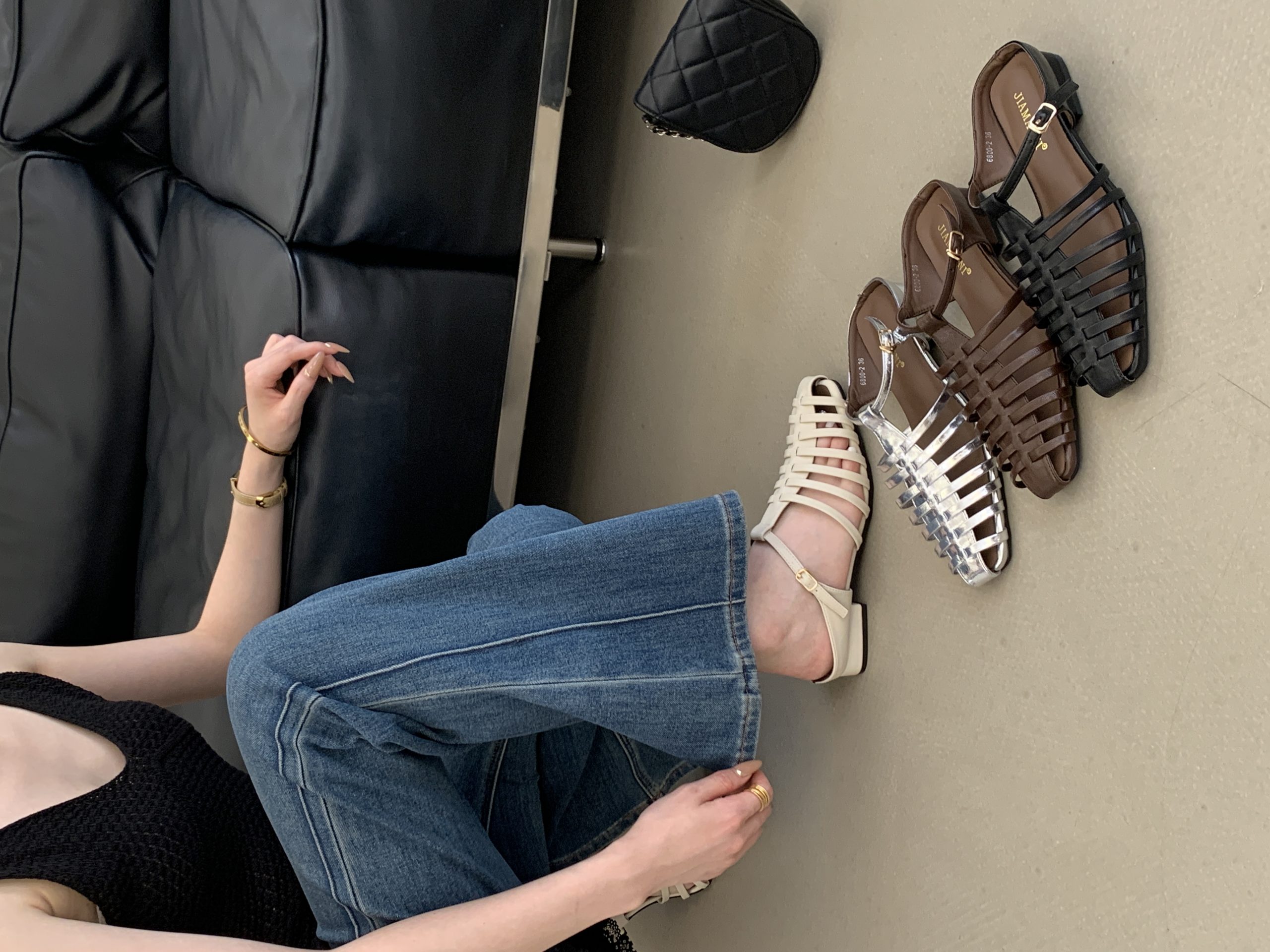 Korean Style Hollow Roman Sandals Women 2026 Summer New Fashion Versatile Thick Sole Female