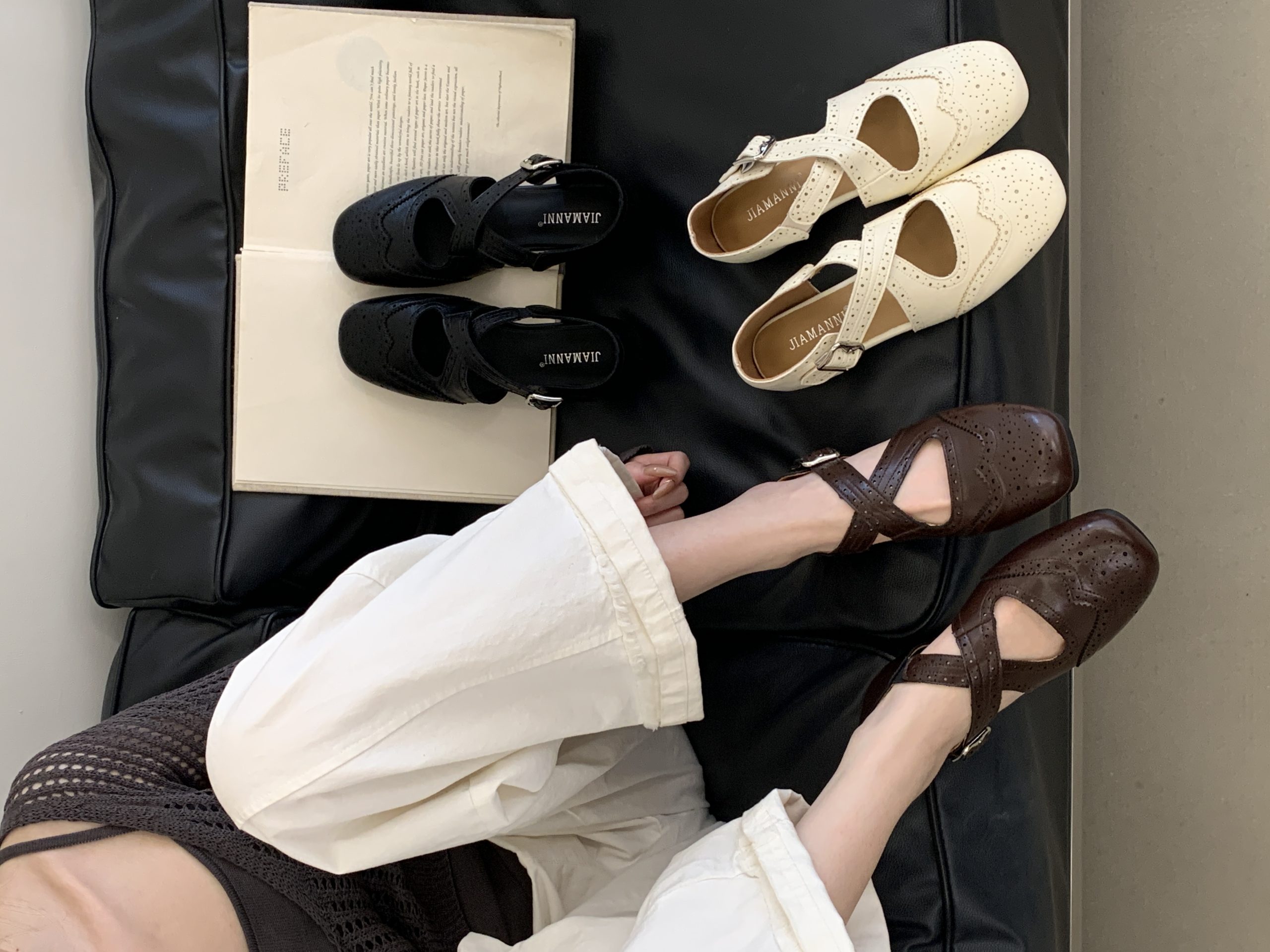 Women's Flat Ballet Mary Jane Shoes 2026 New Style Retro Bow Loafers Comfortable Slip-On PU Leather